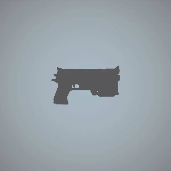 Pistol Vector Pictogram Geïsoleerd Grijze Achtergrond — Stockvector