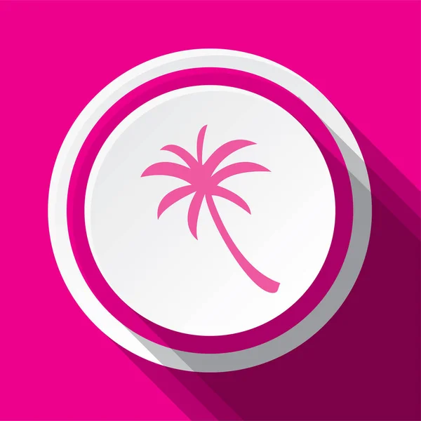 Рожевий Круглий Векторний Дизайн Іконки Пальми — стоковий вектор