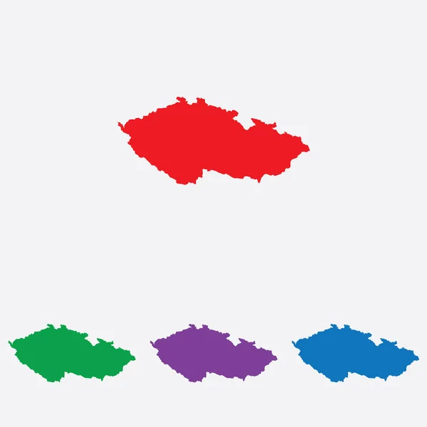 Ilustración Vectorial Forma País Multicolor República Checa — Vector de stock