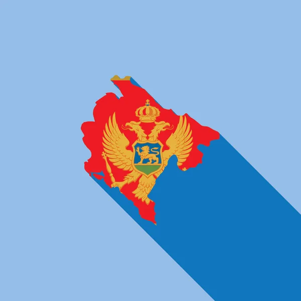 Outlined Country Wint Flag Fill Vector Illustration Montenegro — Stockový vektor