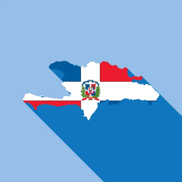 Ilustração Vetorial País Wint Flag Fill Delineada República Dominicana —  Vetores de Stock