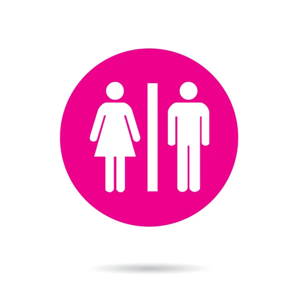 Roze Vector Pictogram Knop Van Het Toilet — Stockvector