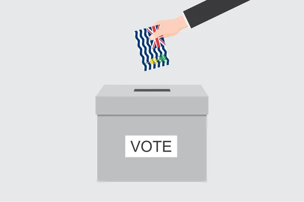 Wahlurne Mit Einer Illustrierten Flagge Für Das Britische Territorium Indischen — Stockvektor
