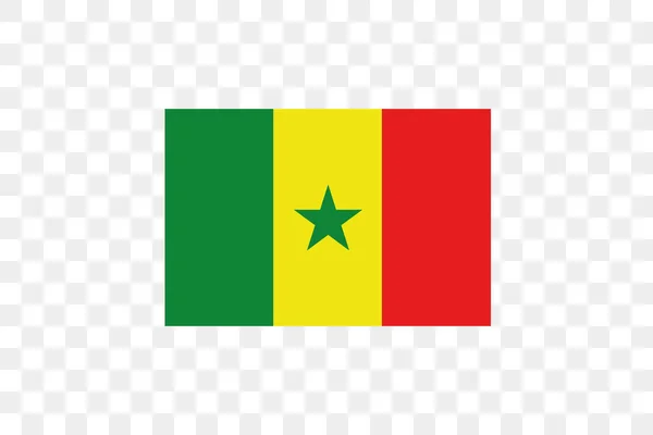 透明背景下的旗帜矢量图解 塞内加尔 — 图库矢量图片