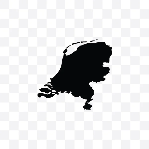 Black Outlined Country Vector Illustration Netherlands — Stock Vector