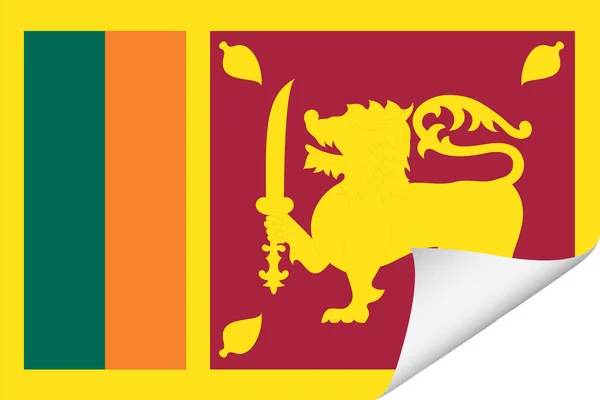 Bandera Ilustrada Del País Sri Lanka — Vector de stock