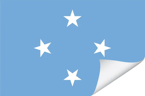 Bandera Ilustrada Del País Micronesia — Archivo Imágenes Vectoriales