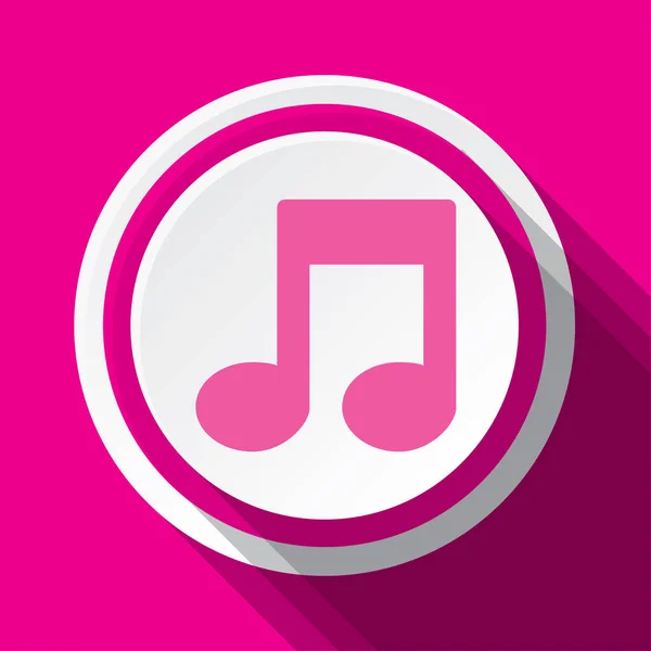 Pink Vector Icon Design Musical Notes — Stock Vector