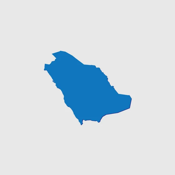 Forma Del Paese Illustrata Blu Con Ombra Dell Arabia Saudita — Vettoriale Stock