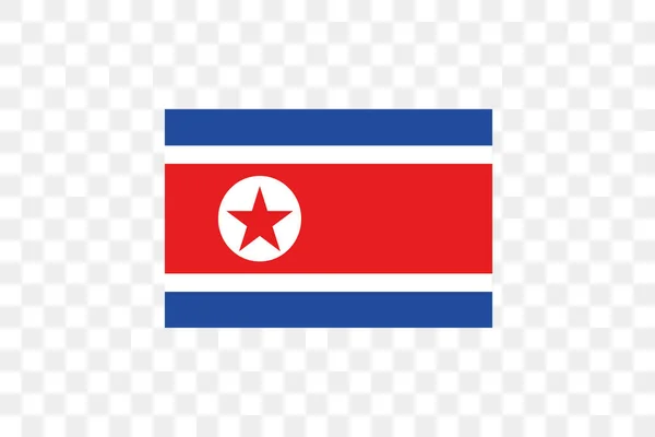 Şeffaf Arkaplanda Bayrağın Vektör Illüstrasyonu Kuzey Kore — Stok Vektör