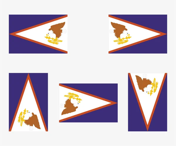 Illustrated Country Flag Reflected Rotated American Samoa — 스톡 벡터