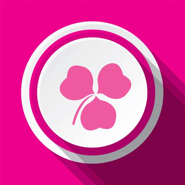 Roze Ronde Vector Icoon Ontwerp Van Clover — Stockvector