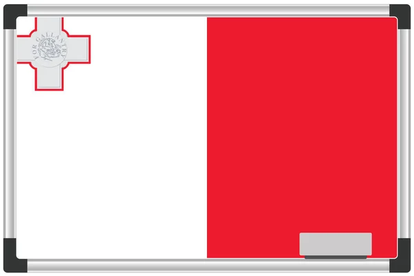 Bandeira Ilustrada Quadro Branco Para País Malta —  Vetores de Stock