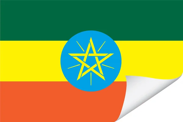 Etiyopya Ülkesi Için Resimli Bayrak — Stok Vektör