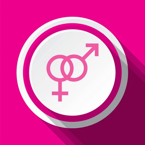 Rosa Runde Vektor Icon Design Des Geschlechts — Stockvektor