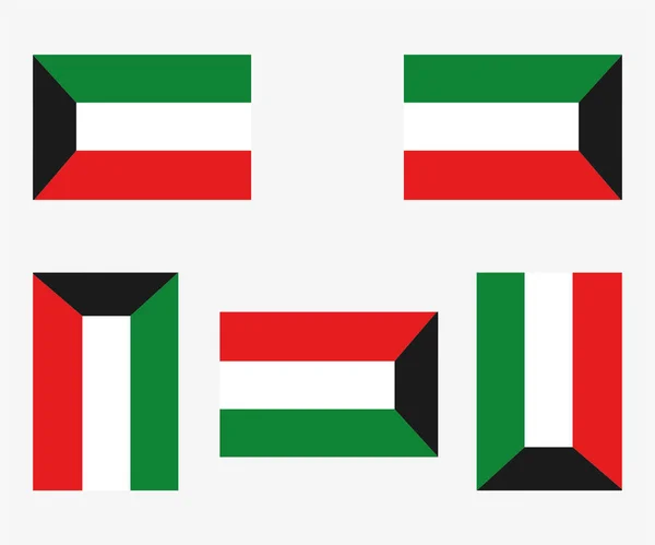 Illustrated Country Flag Reflected Rotated Kuwait — Stock Vector