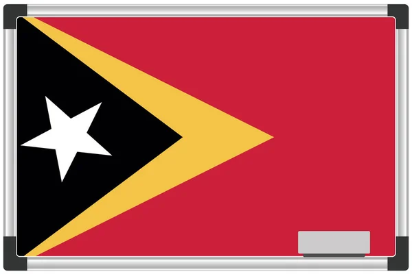 Bandiera Illustrata Una Lavagna Bianca Paese Timor Orientale — Vettoriale Stock