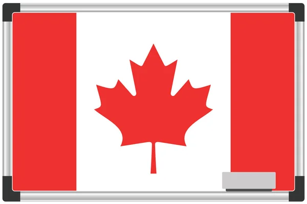 Bandera Ilustrada Una Pizarra Blanca Para País Canadá — Vector de stock