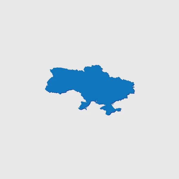 Forme Pays Illustré Bleu Avec Ombre Ukraine — Image vectorielle