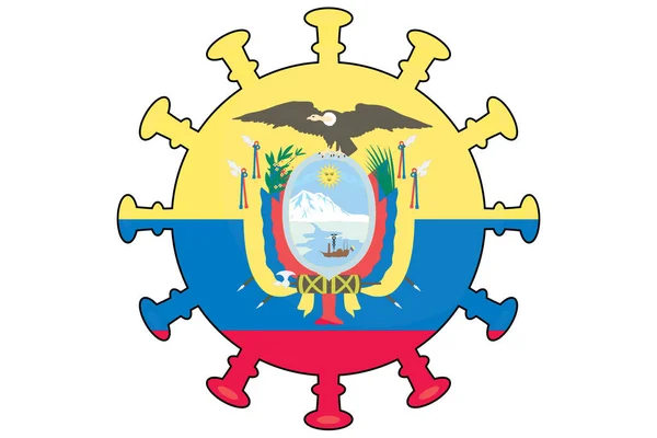 Illustrated Virus Flag Country Ecuador — 스톡 벡터