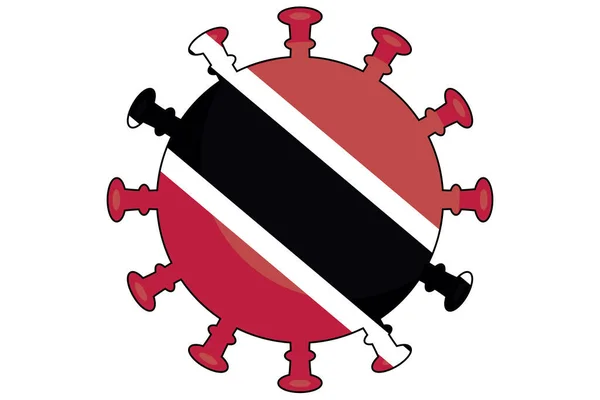 Geïllustreerde Virusvlag Voor Het Land Trinidad Tobago — Stockvector