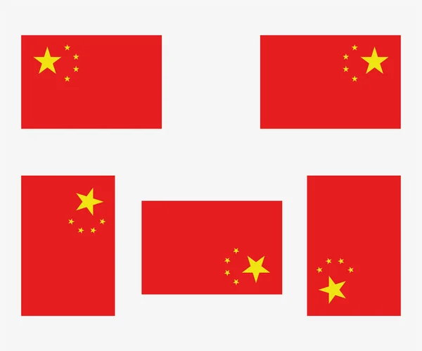 Drapeau Pays Illustré Réfléchi Tourné Chine — Image vectorielle