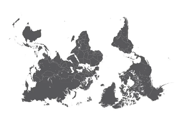 Mappa Del Mondo Sottosopra — Vettoriale Stock