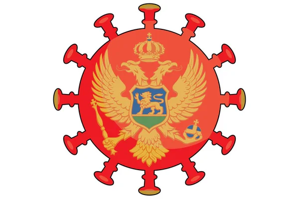 Bandiera Del Virus Illustrata Paese Del Montenegro — Vettoriale Stock