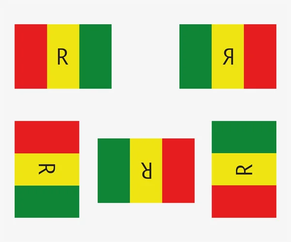 Иллюстрированный Флаг Руанды Отраженный Повернутый — стоковый вектор