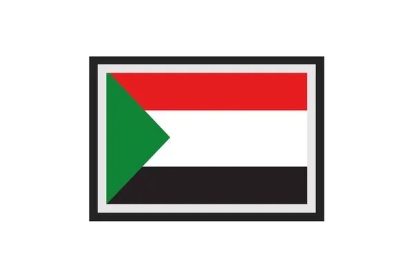 Vektorová Ilustrace Vlajky Súdánu — Stockový vektor