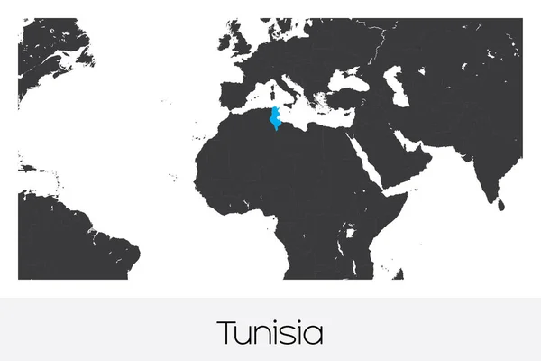 Geïllustreerde Landvorm Van Tunesië — Stockvector
