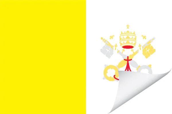 Bandiera Illustrata Paese Della Città Del Vaticano — Vettoriale Stock