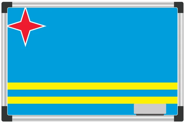 阿鲁巴国白板上的说明性旗帜 — 图库矢量图片