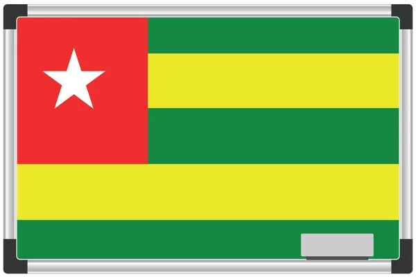 Drapeau Illustré Sur Tableau Blanc Pour Pays Togo — Image vectorielle