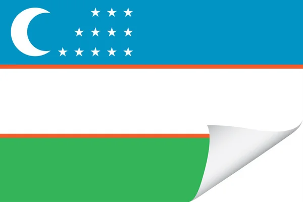 Afgebeelde Vlag Voor Het Land Oezbekistan — Stockvector