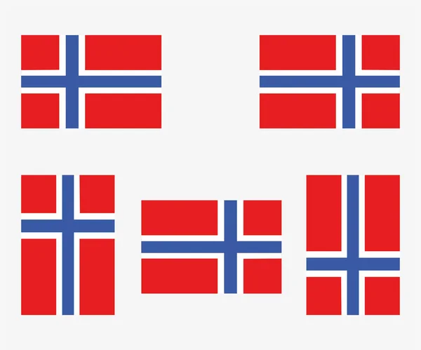 Illustrierte Flagge Norwegens Reflektiert Und Gedreht — Stockvektor