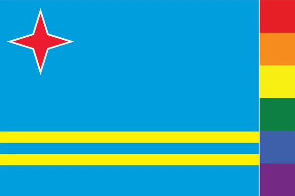 Illustrated Flag Country Aruba — Stock Vector