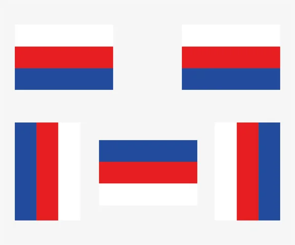 Die Abgebildete Flagge Serbiens Spiegelt Und Rotiert — Stockvektor