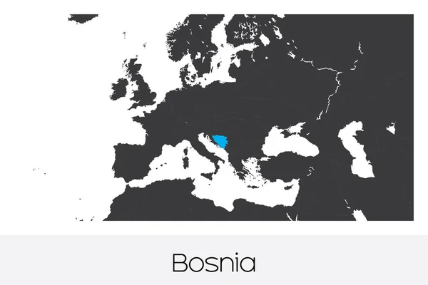País Ilustrado Forma Bósnia — Vetor de Stock