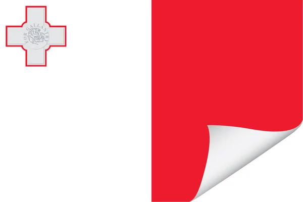 Ilustrowana Bandera Dla Kraju Malta — Wektor stockowy
