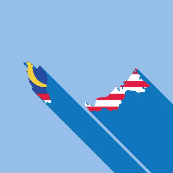Zarysowana Flaga Kraju Wint Wypełnić Ilustrację Wektora Malezja — Wektor stockowy