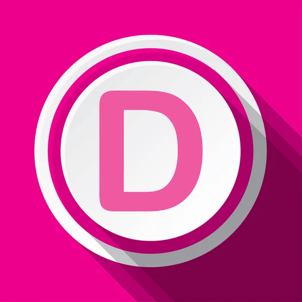 字母D的粉红圆形矢量图标设计 — 图库矢量图片