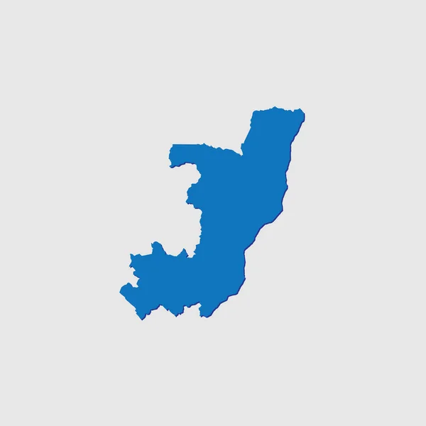 Forme Pays Illustré Bleu Avec Ombre République Congo — Image vectorielle