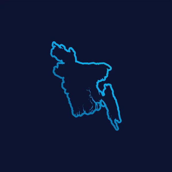 Εικονογραφημένο Σχήμα Χώρας Του Μπαγκλαντές — Διανυσματικό Αρχείο
