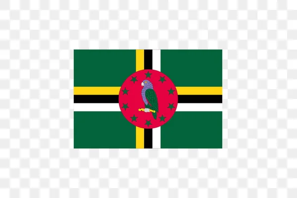 Ilustração Vetorial Bandeira Sobre Fundo Transparente Dominica — Vetor de Stock