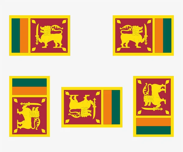 Resimli Ülke Bayrağı Sri Lanka Nın Yansıması Dönüşü — Stok Vektör
