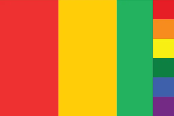 Bandera Ilustrada Del País Guinea — Vector de stock