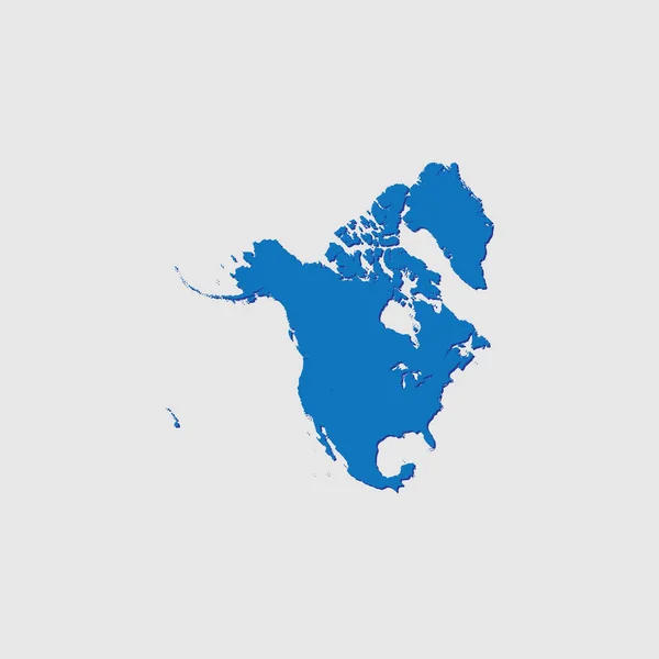 Blue Illustrated Country Shape Shadow North America — 스톡 벡터