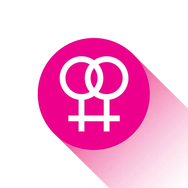 Pinkfarbenes Vektor Symbol Oder Taste Für Lesben — Stockvektor