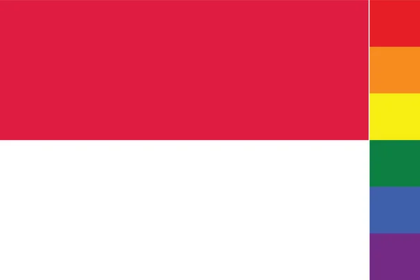 Εικονογραφημένη Σημαία Για Χώρα Του Μονακό — Διανυσματικό Αρχείο